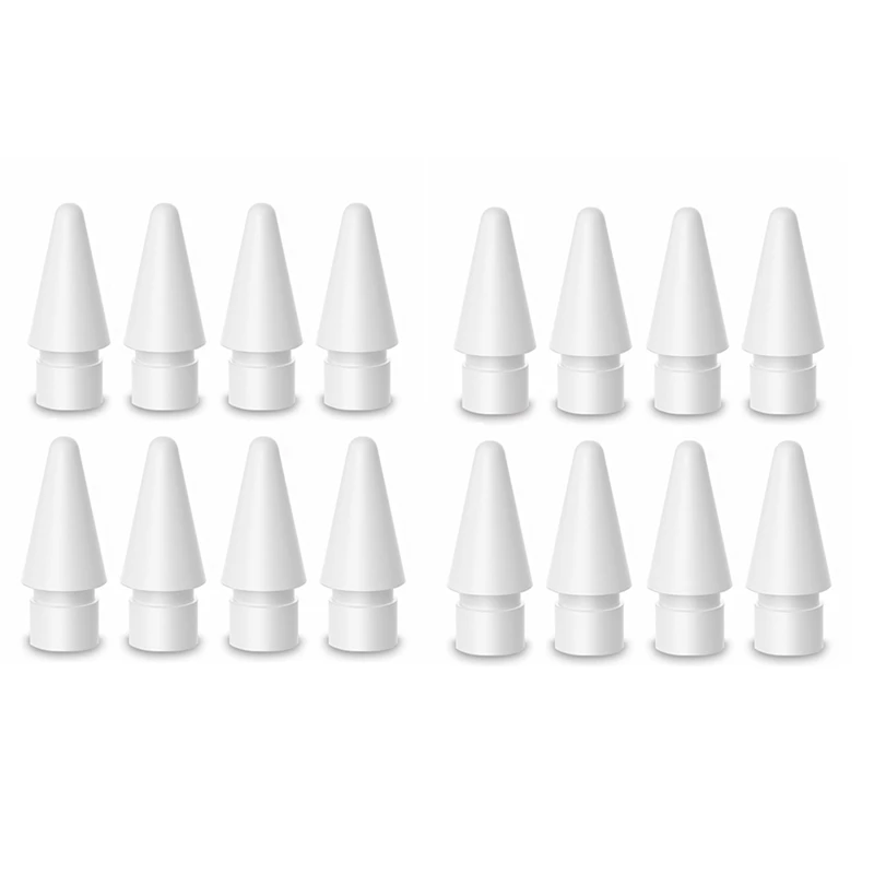16 Упаковок сменных наконечников для Apple Pencil, наконечники для Apple Pencil 1-го и 2-го поколения (белые)