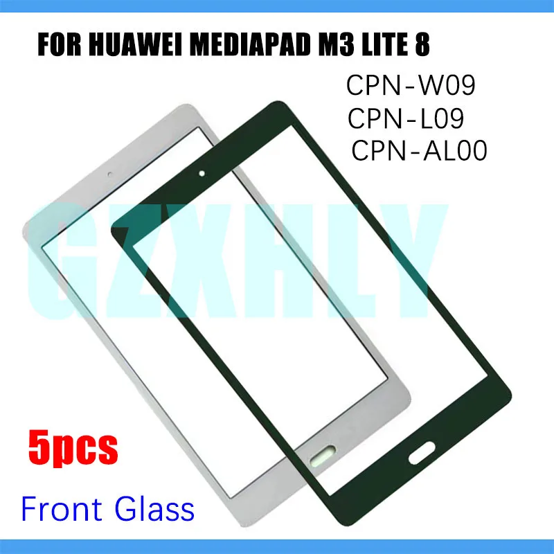5 шт. для Huawei MediaPad M3 Lite 8 CPN-W09 L09 AL00 Переднее стекло (без сенсорного планшета) Замена внешней панели ЖК-экрана