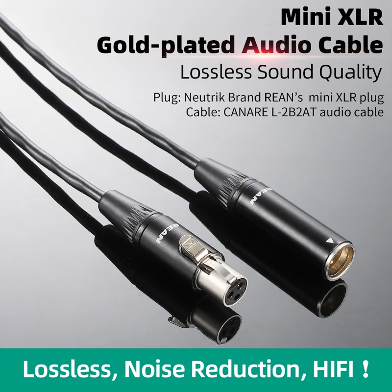 CANARE L-2B2AT Neutrik Mini XLR Микрофонный кабель XLR 6,35 мм TRS к Mini XLR Line Позолоченный 3-контактный XLR Аудио Удлинитель