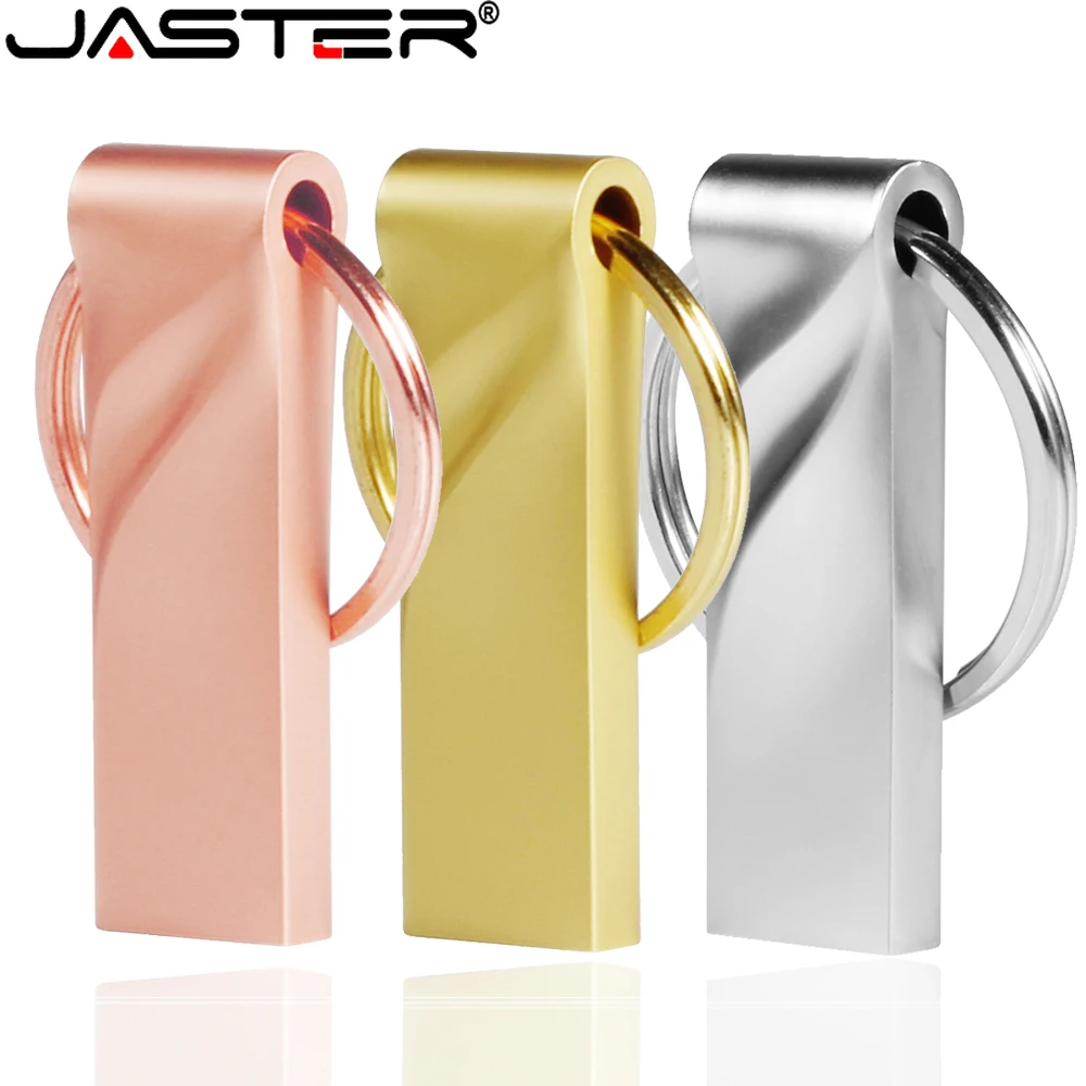 JASTER Pen drive Мини металлический USB флэш-накопитель из розового золота Memory stick Бесплатная коробка для ключей Водонепроницаемый U-диск 64 ГБ 32 ГБ Устройств хранения