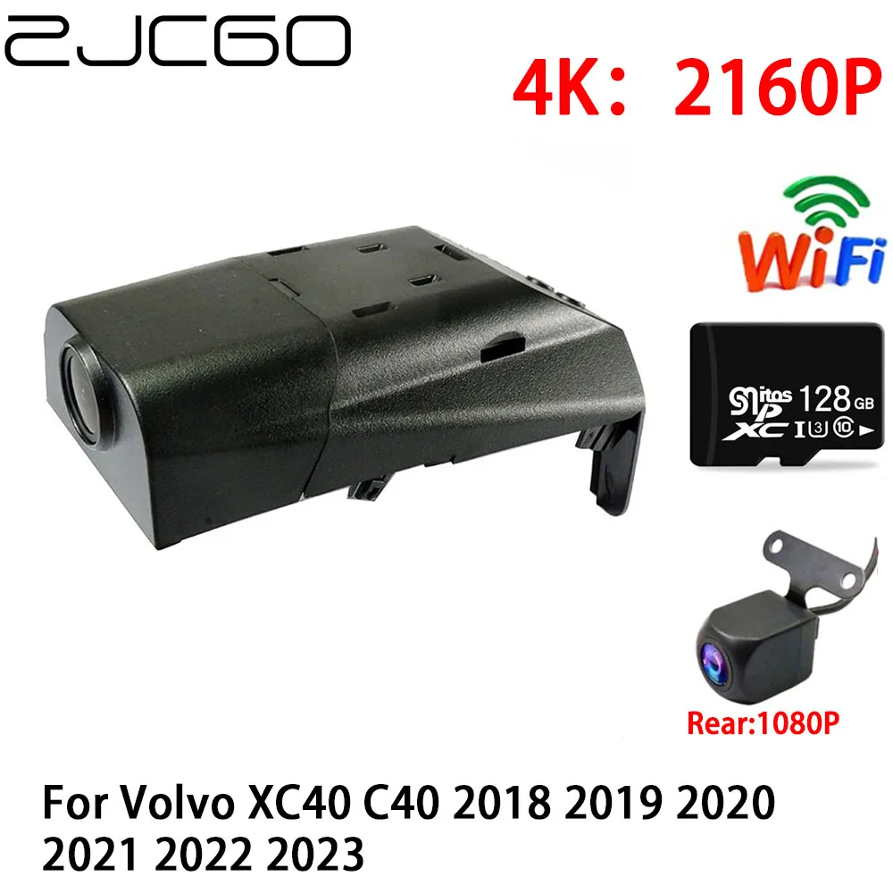 ZJCGO 2K 4K Автомобильный Видеорегистратор Dash Cam Wifi Передняя Камера заднего Вида 2 Объектива 24h Парковочный Монитор для Volvo XC40 C40 2018 2019 2020 2021 2022 2023