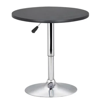 Дизайн Alden, Регулируемое хромированное основание, Круглый Поворотный барный стол для кафе-бистро, черный