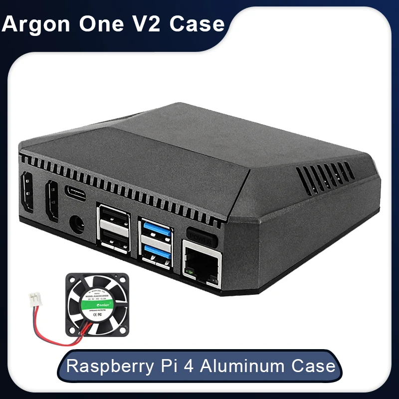 Корпус Raspberry Pi 4 Модель B Argon One V2 Алюминиевый корпус Съемная крышка GPIO Пассивное охлаждение Металлический корпус для Raspberry Pi 4