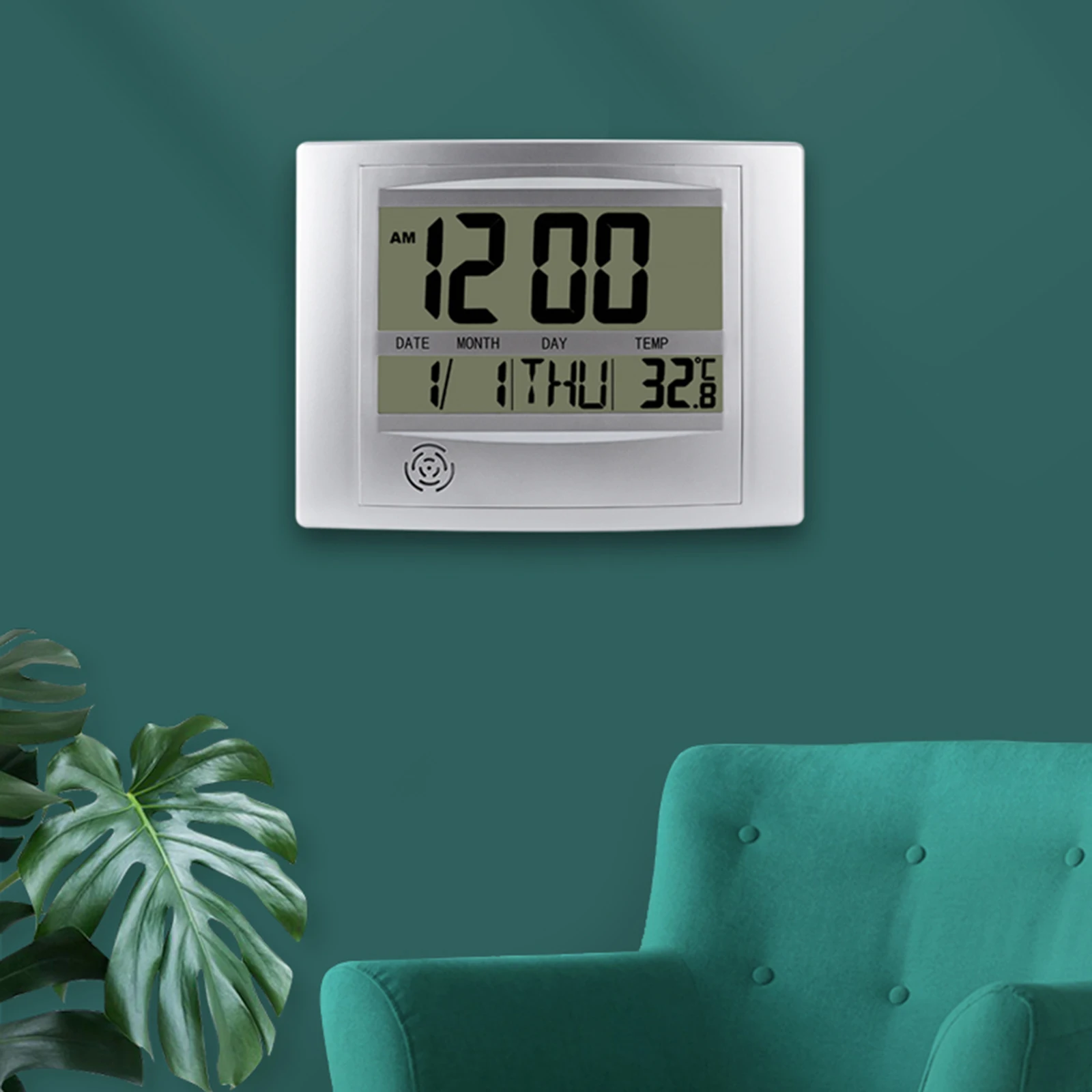 Цифровые настенные часы Atomic Настольный будильник С большим дисплеем, Календарь на батарейках, настенные палочки для домашнего Офиса, Часы температуры в помещении