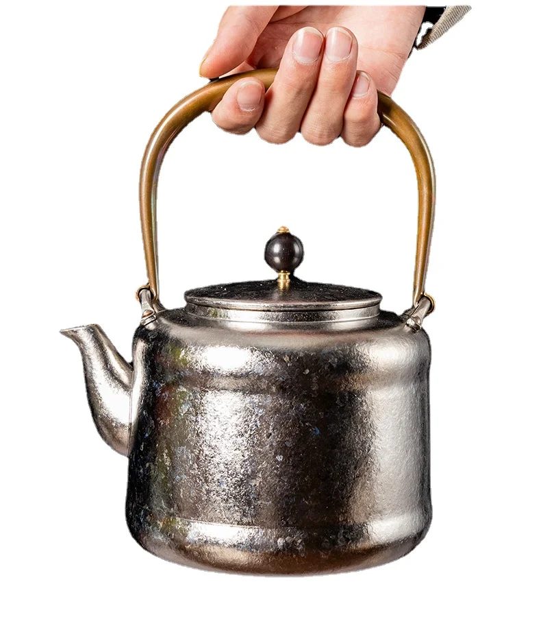 Чайник Из Чистого Титана, Чайник Для Заваривания Чая, Титановый Чайник, Чайная Плита, Бытовой Чайник с Петлевой Ручкой, Открытый Портативный Чайник Для Кипячения Воды