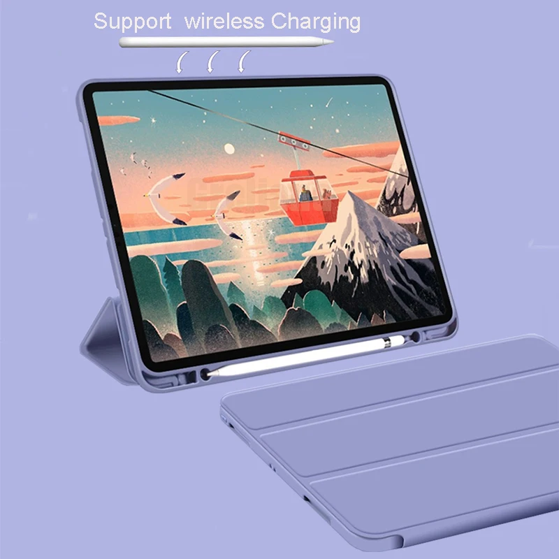 Чехол для iPad Pro 11 12,9 2020 2018 Чехол для iPad Air 4 2020 10,9 Funda Coque Кожаный Смарт-чехол С Поддержкой Беспроводной Зарядки