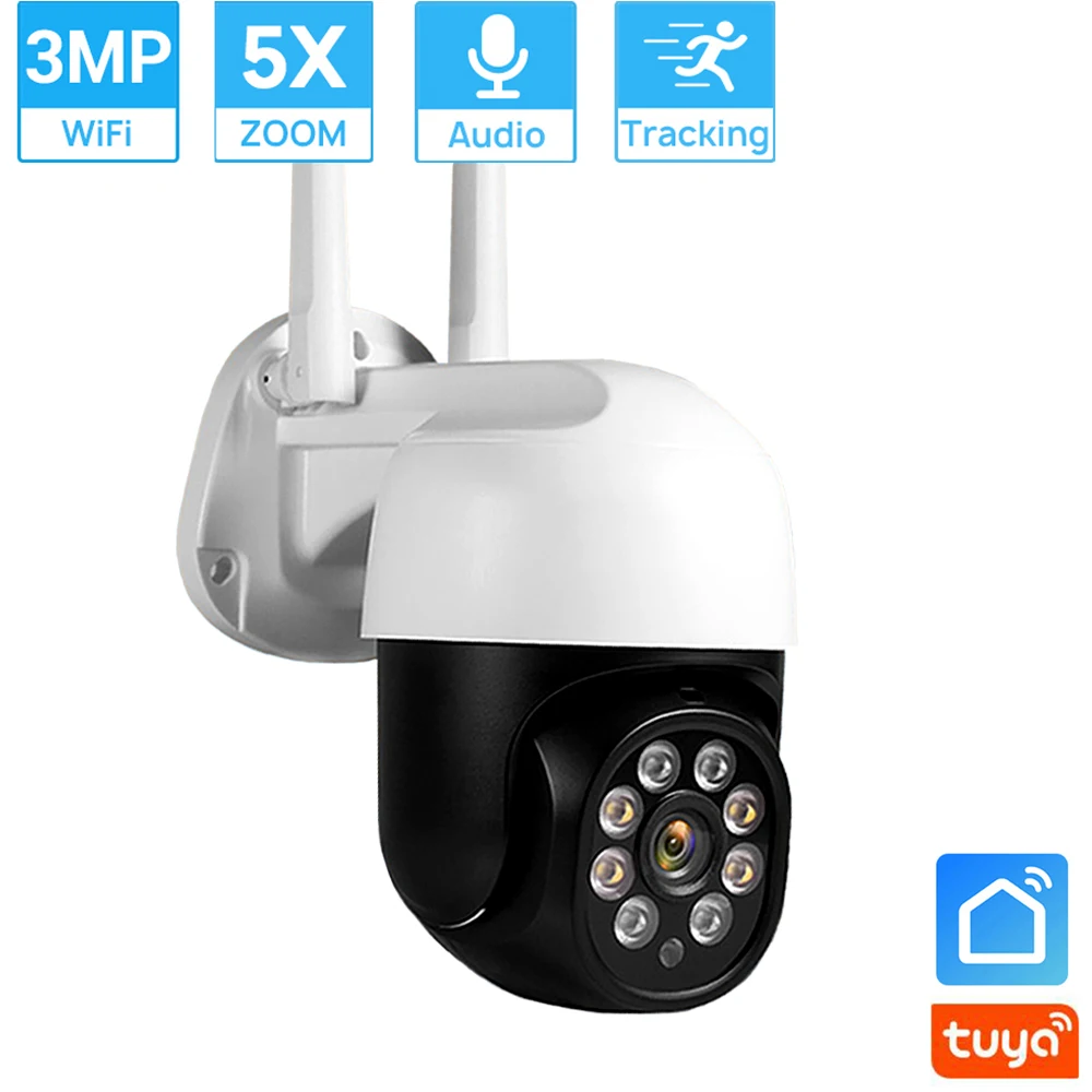 HAMROL 1080P 3MP IP-камера Tuya Smart Home Автоматическое Отслеживание Наружного Красочного Ночного Видения WIFI PTZ CCTV Камера Наблюдения