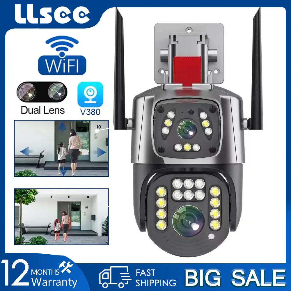LLSEE V380 Pro 8MP 4K Наружная WIFI Камера IP-мониторинга Безопасности IP66 Водонепроницаемая Камера Ночного Видения Для Мониторинга смартфонов CCTV
