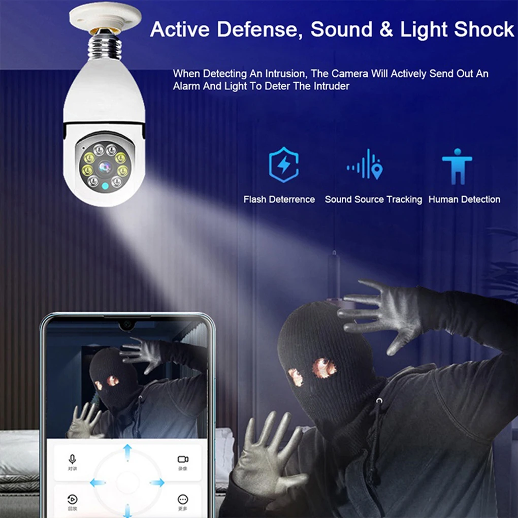 Лампа 1080P Камера Ночного видения Видеокамера Безопасности Видеомагнитофон E27