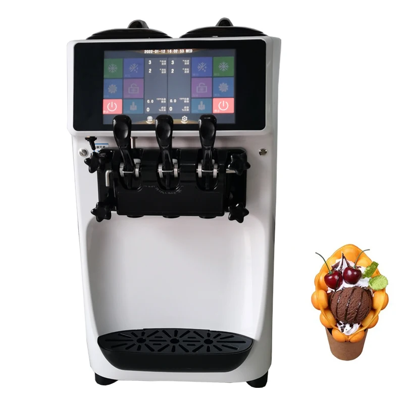 Производители мягкого мороженого из нержавеющей стали Коммерческая машина для производства мороженого Высокоэффективный автомат по продаже мороженого 2900 Вт